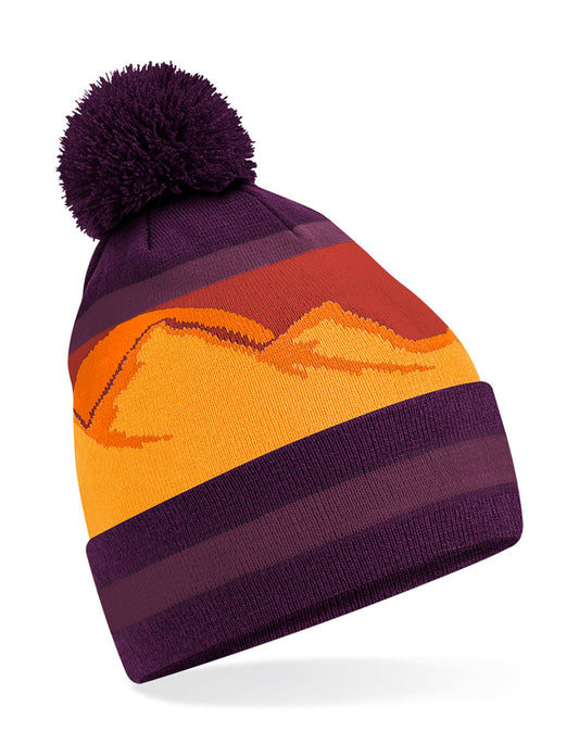 Mountain Peaks Pom Pom Beanie