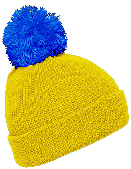 Pompon Hat With Brim