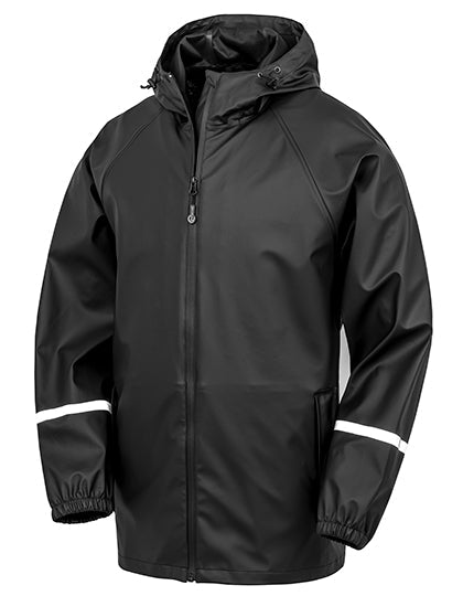 Prism PU Waterproof Jacket with Reflective Bands & Recycled Backing