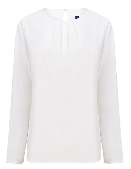 Ladies´ Pleat Front Long Sleeved Blouse
