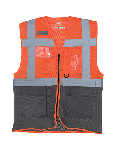 Hi-Vis Top Cool Recycled Open Mesh Executive Waistcoat