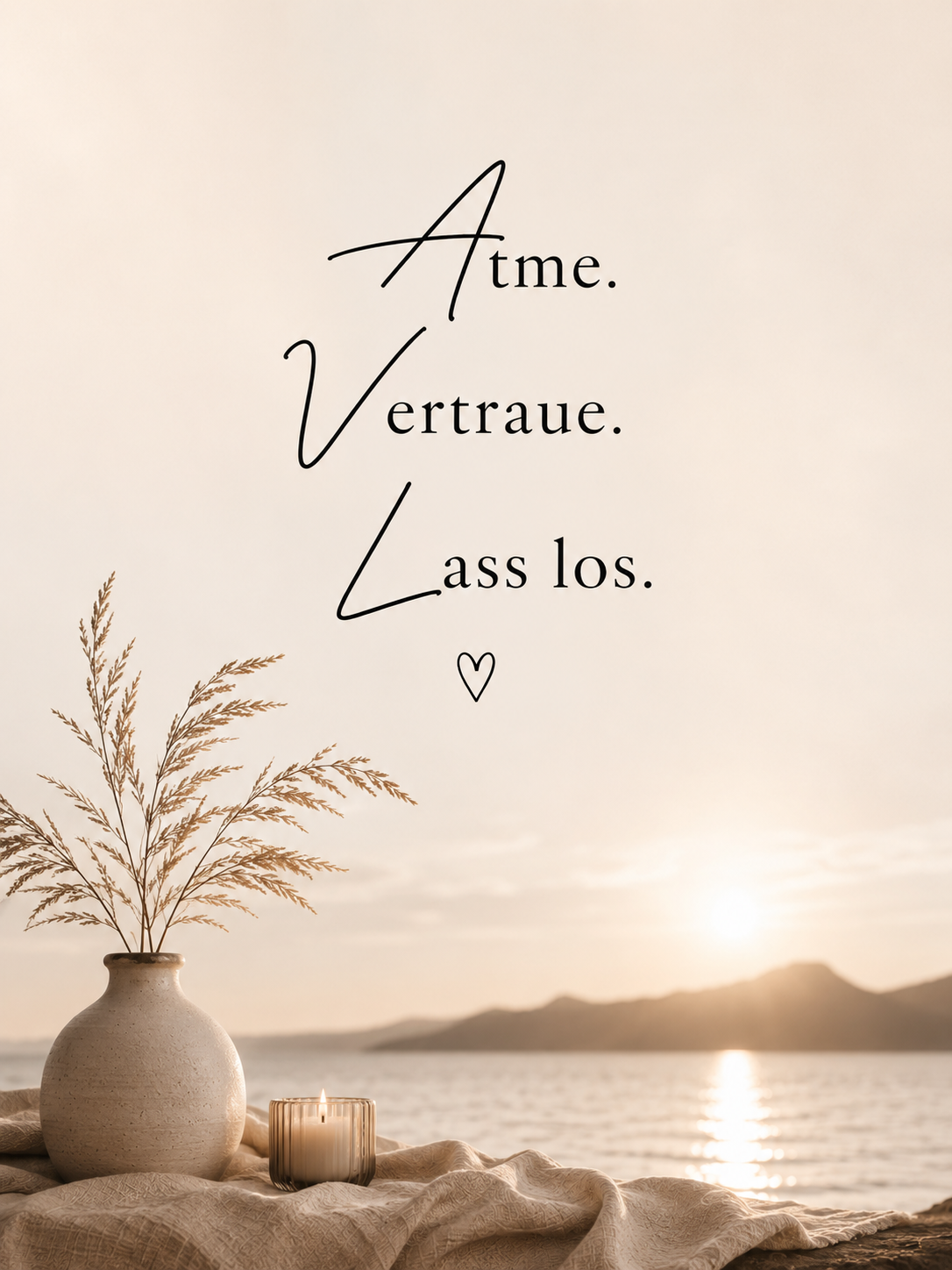 Motivationsspruch - Atme. Vertraue. Lass los.