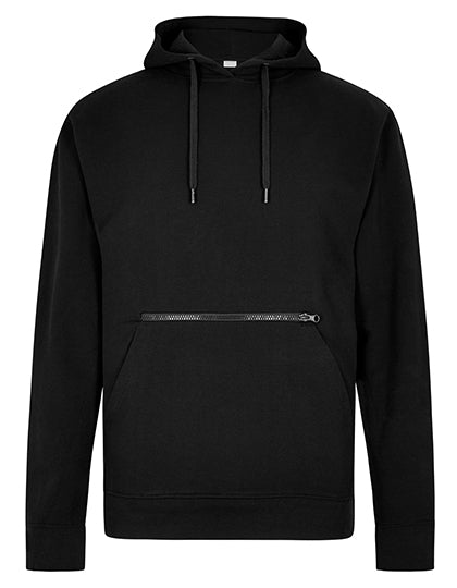 Regular Fit Pique Hoodie with Zipped Pocket