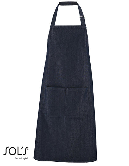 Denim Bib Apron Grant With Pocket