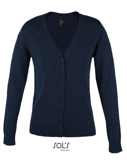 Women´s Golden V-Neck Knitted Cardigan