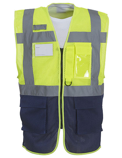 Hi-Vis Top Cool Recycled Open Mesh Executive Waistcoat