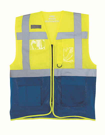 Hi-Vis Top Cool Recycled Open Mesh Executive Waistcoat