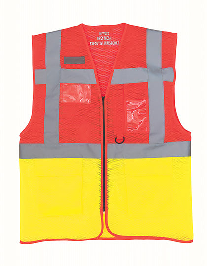 Hi-Vis Top Cool Recycled Open Mesh Executive Waistcoat