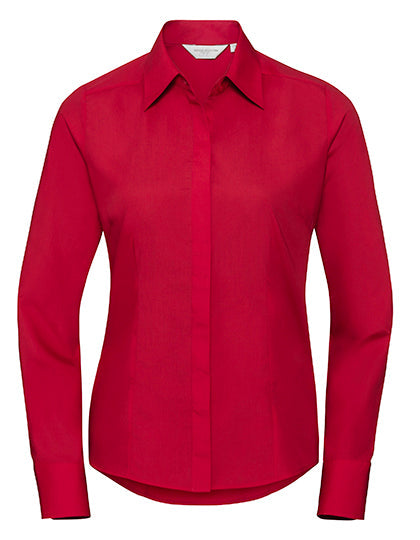 Ladies´ L/S Poly-Cotton Easy Care Fitted Poplin Shirt