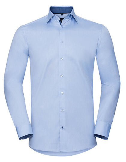 Men´s L/S Tailored Contrast Herringbone Shirt