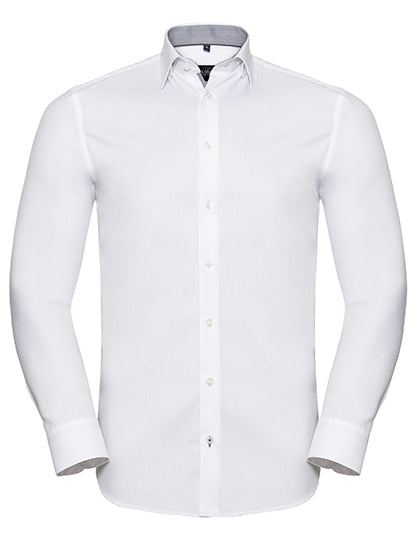 Men´s L/S Tailored Contrast Herringbone Shirt